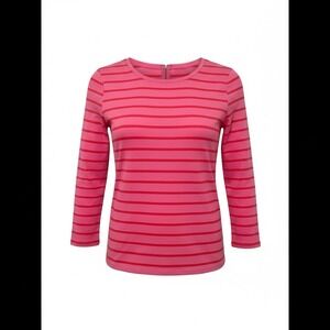 Ann Taylor Petite Pink and Orange Striped Women's Shirt Medium Petite NWT